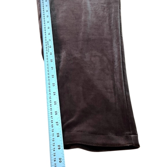 UNBRANDED Brown Velvet / Velour Pants Stretch Waist Side Pockets US Sz M - Picture 7 of 10